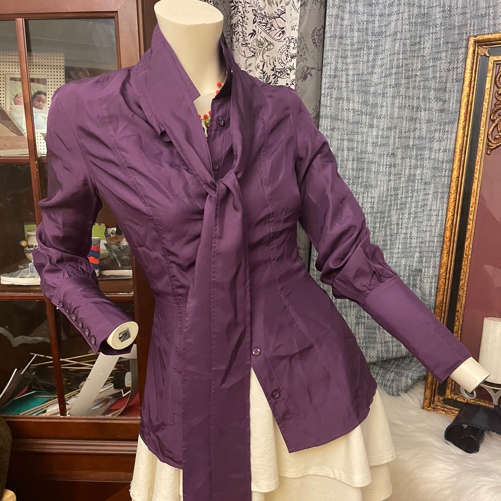 Royal Purple Rock & Republic 100% silk blouse